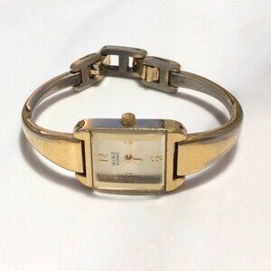 Vtg. Nine & Co. Ladies Mechanical Automatic Gold-Tone Rectangle Dial Watch